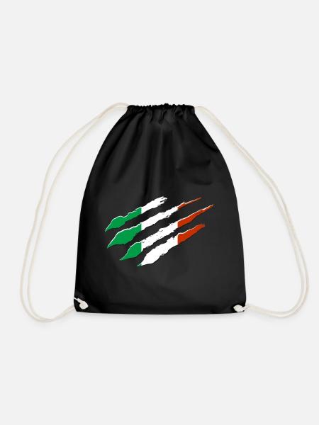 Italien Flagge Kratzer Italienische Fahne Italia - Turnbeutel - Schwarz