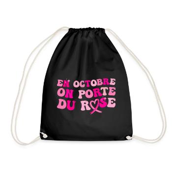 Octobre rose solidarité cancer du sein cadeau - Sac de sport léger - noir - Devant