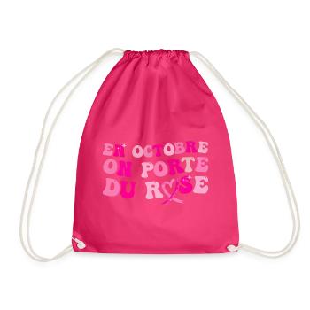 Octobre rose solidarité cancer du sein cadeau - Sac de sport léger - fuchsia - Devant