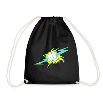 Zeus Hand. Donner Geschenk - Turnbeutel - Schwarz - Vorne