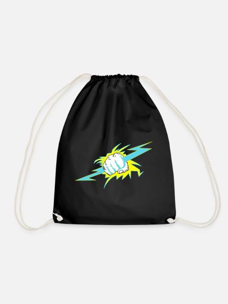 Zeus Hand. Donner Geschenk - Turnbeutel - Schwarz