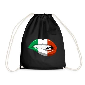 Italie drapeau lèvres bouche italie rome pays - Sac de sport léger - noir - Devant