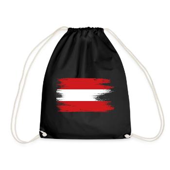 Austria Flag Austria Austrian Flag - Drawstring Bag - black - Front