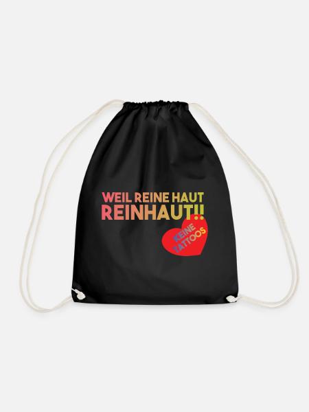 Keine Tattoos - Tattoofrei Design Reine Haut - Turnbeutel - Schwarz