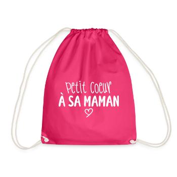 Petit coeur à sa maman - Sac de sport léger - fuchsia - Devant