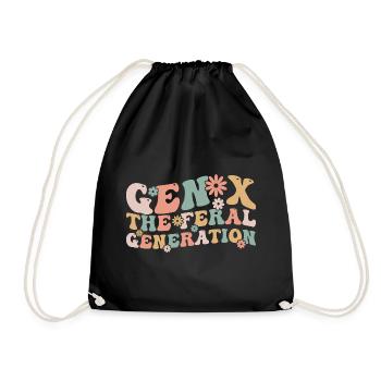 Gen X Die wilde Generation Lustig Generation X - Turnbeutel - Schwarz - Vorne