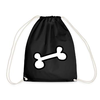 Chien dog bone Os de chien - Sac de sport léger - noir - Devant