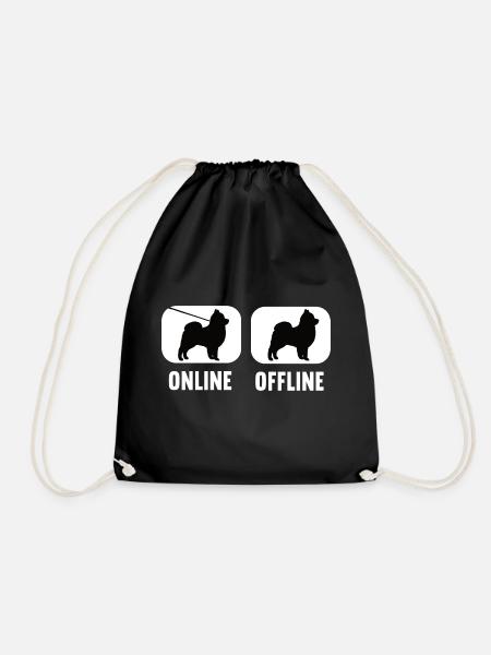 Online Offline Zwergspitz Spitz Spitzliebhaber - Turnbeutel - Schwarz
