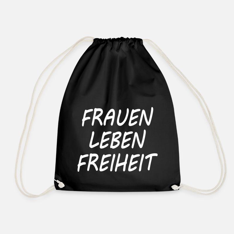 Frau leben freiheit - Turnbeutel - Schwarz