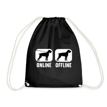 Online Offline Deutsch Drahthaar Jagdhund - Turnbeutel - Schwarz - Vorne