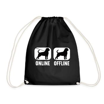 Online Offline Rottweiler Rottie Rottieowner - Drawstring Bag - black - Front