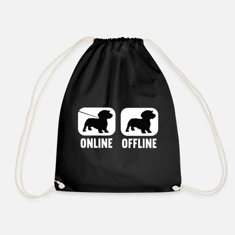 Online Offline Dackel Dachshund Dackelbesitzer - Turnbeutel - Schwarz