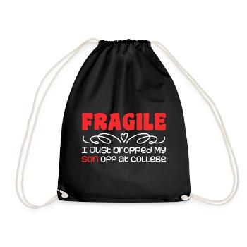 I Just Dropped My Son At College Drop Off For Moms - Drawstring Bag - black - Front