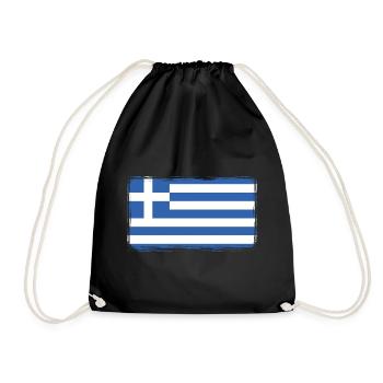Grèce Drapeau Hellas Athènes Crète Kos Vintage - Sac de sport léger - noir - Devant