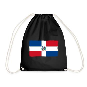 Dominican Republic Flag Dom Rep Flag - Drawstring Bag - black - Front
