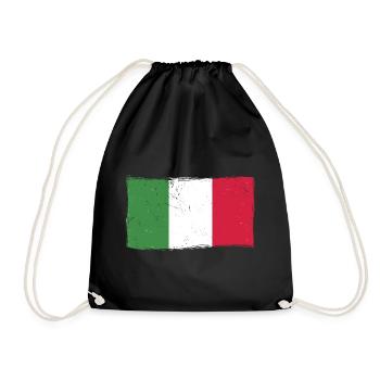 Italie Flagge Italia Drapeau italien Used Look - Sac de sport léger - noir - Devant