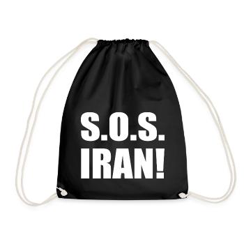 Sos iran - Drawstring Bag - black - Front