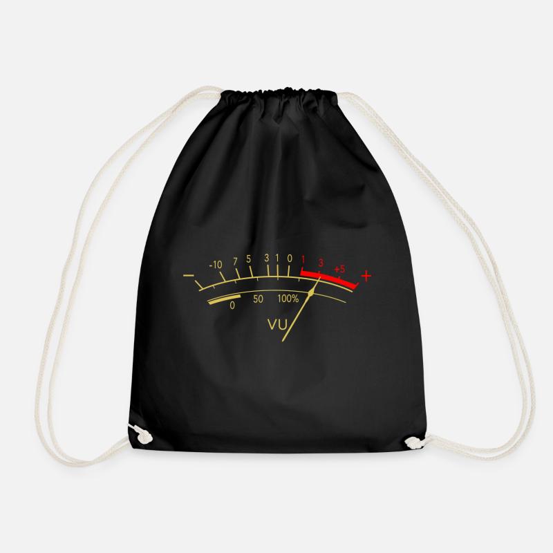 VU Meter Hi-Fi Analog Audio Vintage - Drawstring Bag - black