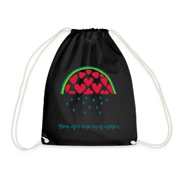 One in a melon - Drawstring Bag - black - Front