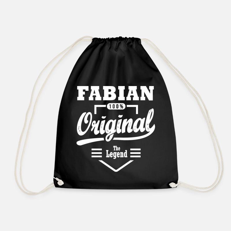 Fabian original personalisiertes Geschenk Vorname fabian - Turnbeutel - Schwarz