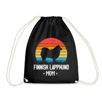 Lapphund Mama Retro Vintage finlandais - Sac de sport léger - noir - Devant