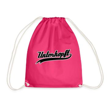 Unterhopft - Lustiger Bier / Trink Humor Slogan - Turnbeutel - Fuchsia - Vorne