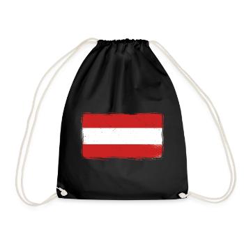 Austria Flag Austria Austrian Flag AT - Drawstring Bag - black - Front