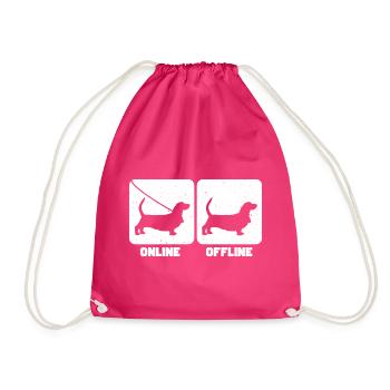 Basset Hound - Drawstring Bag - fuchsia - Front