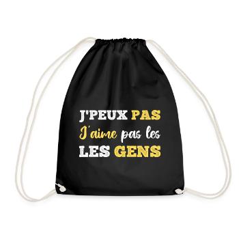 J'peux pas j' aime pas les gens humour cadeau - Sac de sport léger - noir - Devant