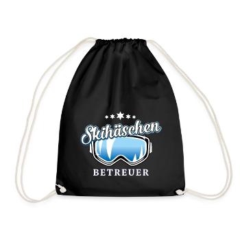 Skihasen Betreuer lustig Snowboard Geschenk Bunny - Turnbeutel - Schwarz - Vorne