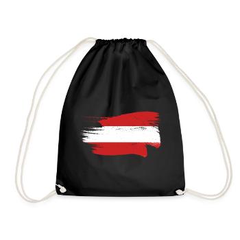 Austria Flag Austria Austrian Flag AT - Drawstring Bag - black - Front