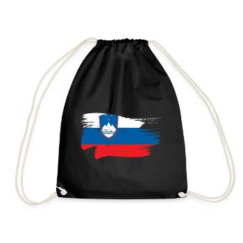 Slovenia Flag Balkan Slovenian Flag Vintage - Drawstring Bag - black - Front