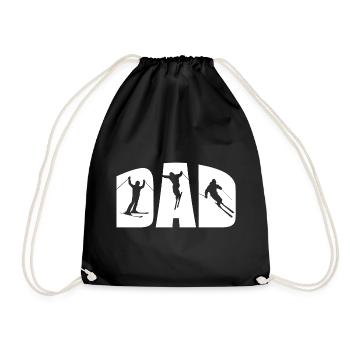 Ski Papa Vater Dad Skifahrer Geschenk - Turnbeutel - Schwarz - Vorne
