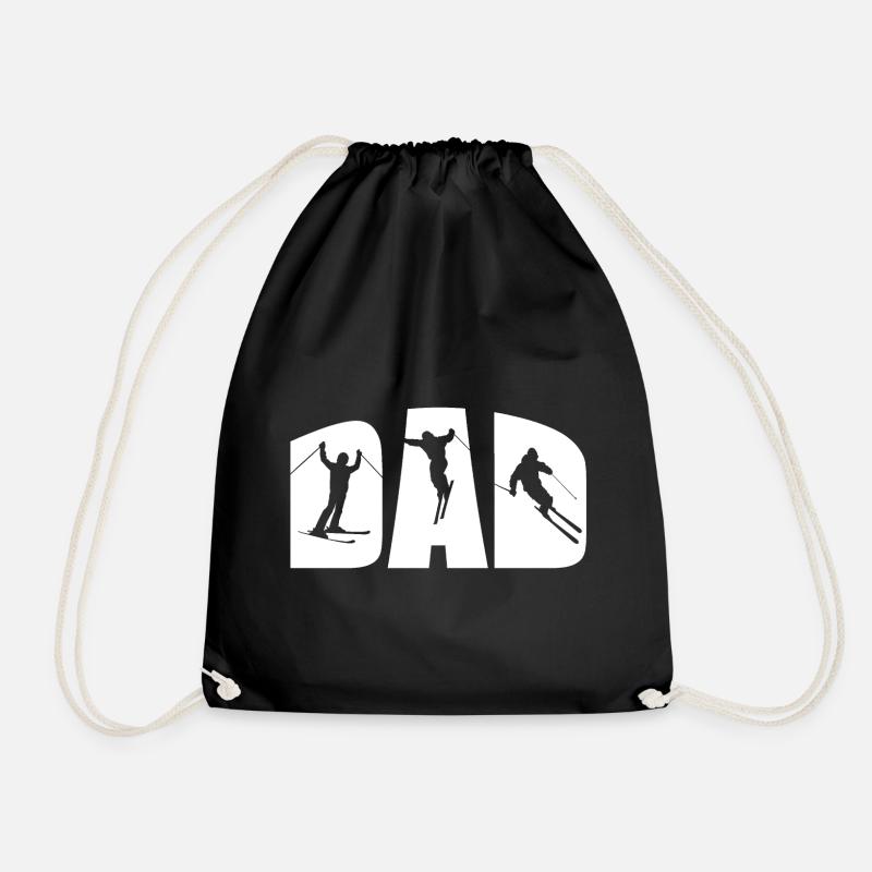 Ski Papa Vater Dad Skifahrer Geschenk - Turnbeutel - Schwarz