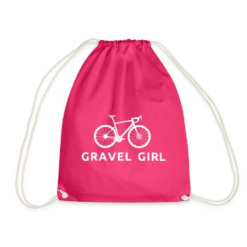 Fahrrad Schotter Mädchen Radfahren - Turnbeutel - Fuchsia - Vorne