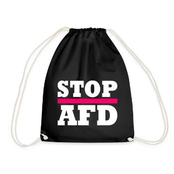 Stop afd - Turnbeutel - Schwarz - Vorne