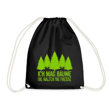 Ich mag Bäume - Die halten die Fresse - Waldliebe - Turnbeutel - Schwarz - Vorne