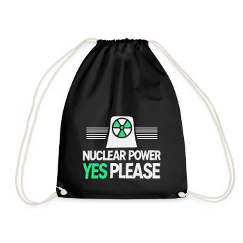 Nuclear Power Yes Please - Pro Clean Energy - Drawstring Bag - black - Front