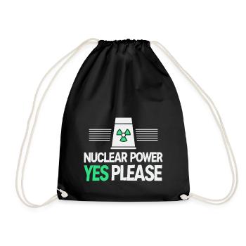 Nuclear Power Yes Please - Pro Clean Energy - Drawstring Bag - black - Front
