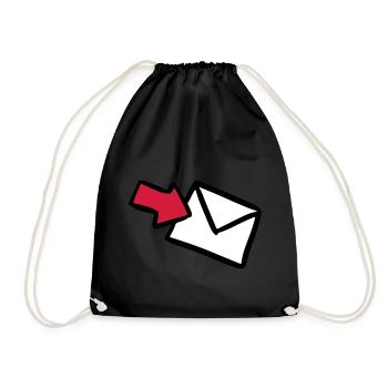 Brief E-Mail mail letter lettre message Versand - Turnbeutel - Schwarz - Vorne