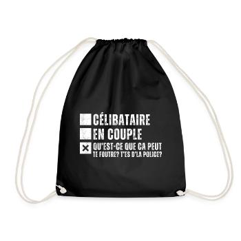 Célibataire en couple humour phrase drôle cadeau - Sac de sport léger - noir - Devant
