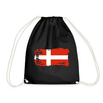 Denmark Flag Scandinavia Danish Flag Travel - Drawstring Bag - black - Front