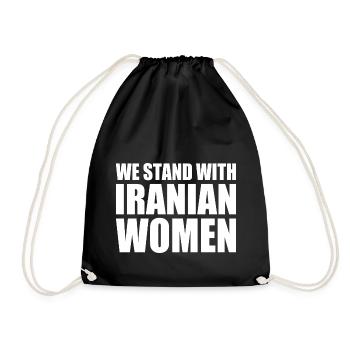 We stand with iranian women - Drawstring Bag - black - Front
