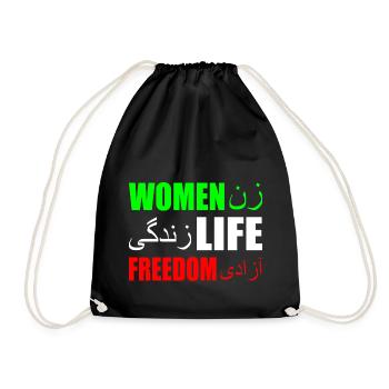 Women life freedom iran - Turnbeutel - Schwarz - Vorne