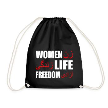 Women life freedom - Turnbeutel - Schwarz - Vorne