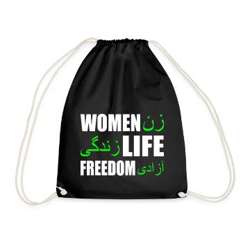 Women life freedom زن زندگی آزادی - Turnbeutel - Schwarz - Vorne