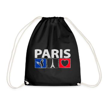 Paris avec du cœur - Sac de sport léger - noir - Devant