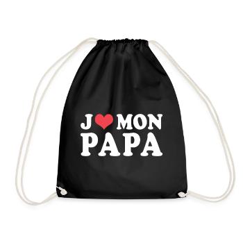 Cadeau papa j aime mon papa - Sac de sport léger - noir - Devant