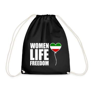 Women life freedom - Drawstring Bag - black - Front