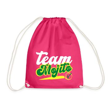 team mojito personalized humor gift idea - Drawstring Bag - fuchsia - Front